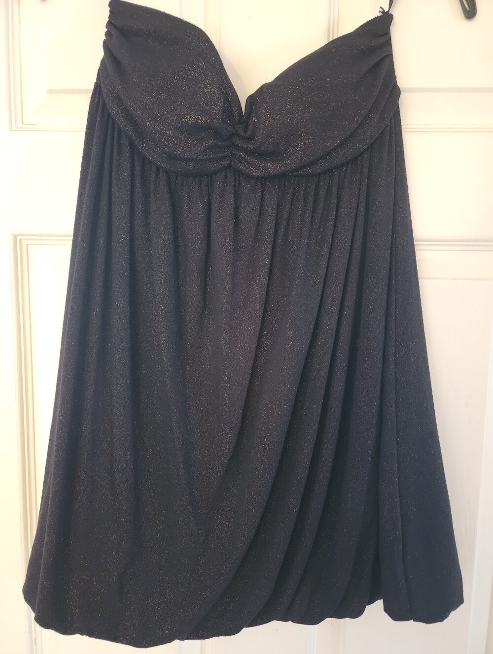 Papaya Black Shimmer Strapless Babydoll Dress